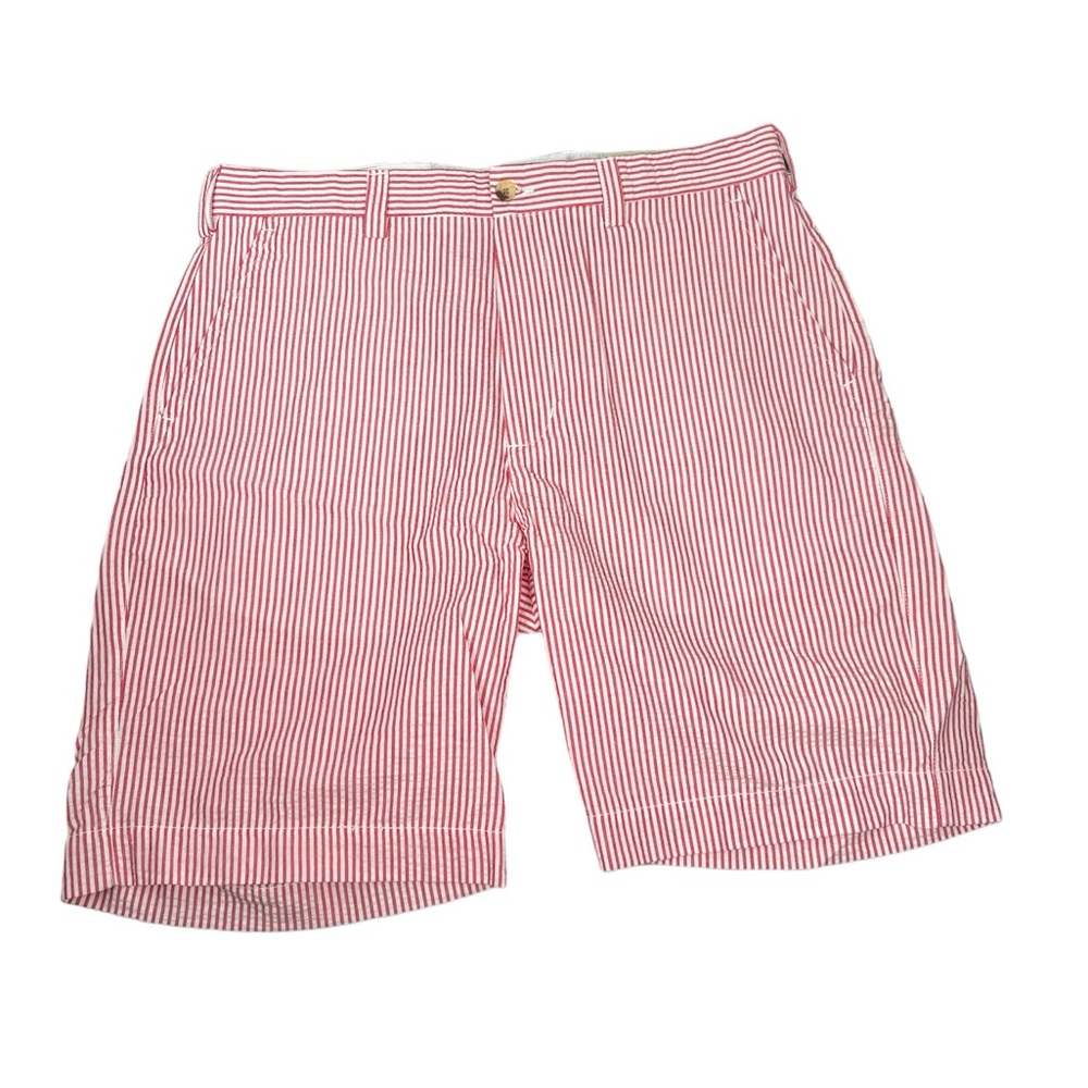 Alan Flusser Men’s Red‎ & White Seersucker Shorts Size 36 NWT/NEW